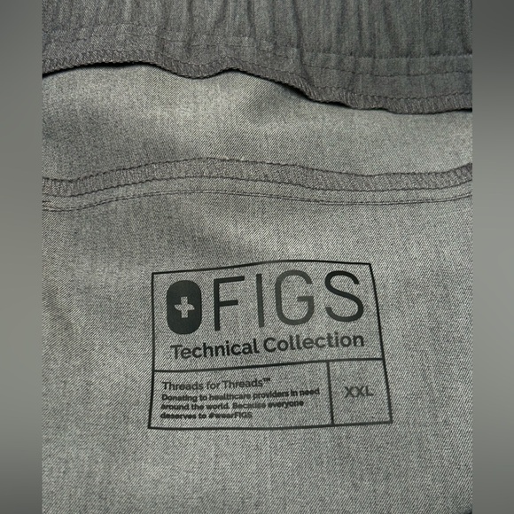 Figs Scrubs Pants Jogger Men’s Graphite Gray with Green Drawstring Size XXL - Picture 5 of 10